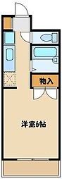 メイプルコート 3階1Kの間取り