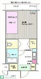 ラフィーネ学生マンション 2階1Kの間取り