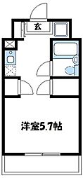 ウインドベル学生マンション 2階1Kの間取り