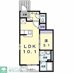 チェリーメゾン 1階1LDKの間取り