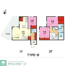 小田急多摩線 新百合ヶ丘駅 バス25分 平尾小学校下車 徒歩1分の賃貸アパート 1階3SLDKの間取り
