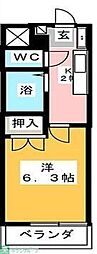 ホワイトウイング東浅川 2階1Kの間取り
