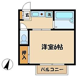 リエル大塚 1階1Kの間取り