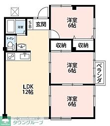 第2カネヒチビル 2階3LDKの間取り