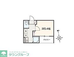 MELLAS矢川IV 202 2階1Kの間取り