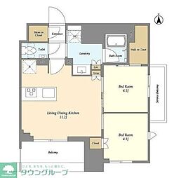ドゥーエ府中I 2LDKの間取図画像