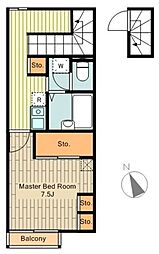レオパレスライト1 1Kの間取図画像