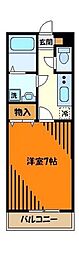 アムールTODORI 1Kの間取図画像