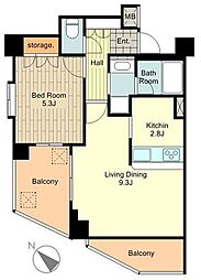 レジデンス八王子明神町 1LDKの間取図画像