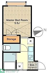 ウエル国立 1Kの間取図画像