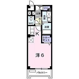 エトワール和田 1Kの間取図画像