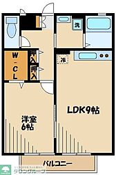 メゾンソレーユ 1LDKの間取図画像