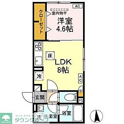 D-ROOM寺町 1LDKの間取図画像