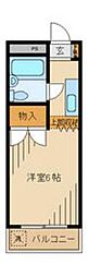 サニーサイド 1Kの間取図画像