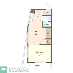 エストTK 1DKの間取図画像