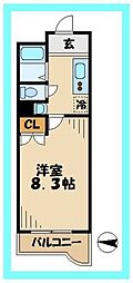 メゾン南多摩 1Kの間取図画像
