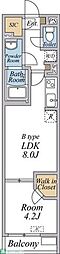 リブリ・国立イチョウテラス 1LDKの間取図画像