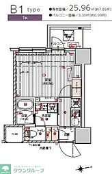 プレシャスハーモニー八王子 1Kの間取図画像