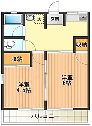 シティハイムウイステリア 2Kの間取図画像