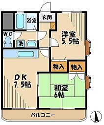 ルミネンス湯沢 2DKの間取図画像