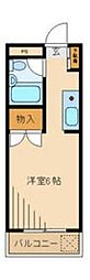 コート・ニュータウン 2階1Kの間取り
