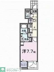 サンフィールド 1階1Kの間取り