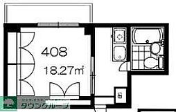 京王相模原線 京王堀之内駅 徒歩12分の賃貸マンション 4階1Kの間取り