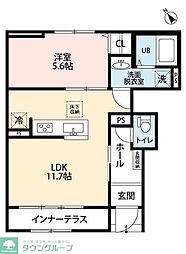 リーブルファイン相模原中央区中央 1階1LDKの間取り