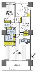 オラリオンサイト3番館 2LDKの間取図画像