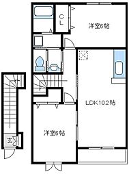 フランブリーズ 2LDKの間取図画像