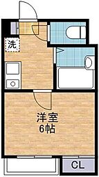 グレースマンション3 1Kの間取図画像