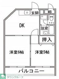 グレイス柿生 2DKの間取図画像