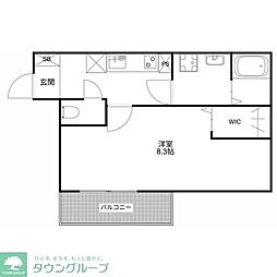 MQuarto淵野辺1 1Kの間取図画像