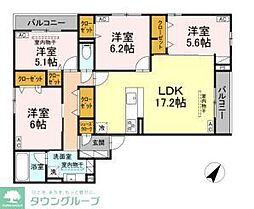 Asset-Court中町 4LDKの間取図画像