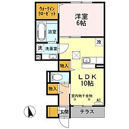 ルリアン 1LDKの間取図画像