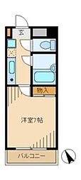 クレアール 1Kの間取図画像