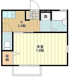グリーンマーサ 1Kの間取図画像