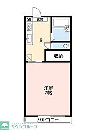 サロンハイム 1Kの間取図画像