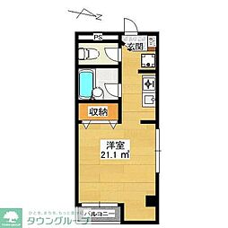 メナー百合丘 ワンルームの間取図画像
