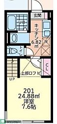 イディアス橋本壱番館 1Kの間取図画像