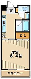 グリーンフォレスト 1Kの間取図画像