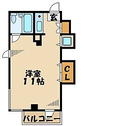 グリムコートビル ワンルームの間取図画像