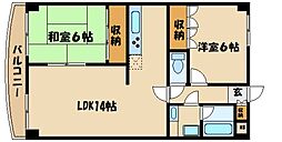 アネックス鶴牧 2LDKの間取図画像