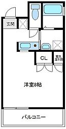 アンリシェール橋本A ワンルームの間取図画像