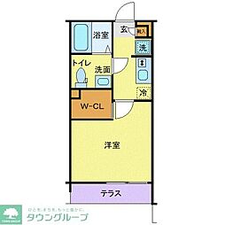 ラフィーナー松戸 1Kの間取図画像