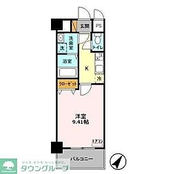 ＧＲＡＮＤ　ＲＩＳＥ　住居 9階1Kの間取り