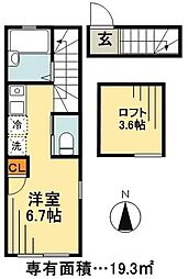 バーミープレイス新小岩 2階ワンルームの間取り