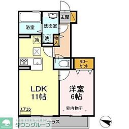 コートヴィラ 1階1LDKの間取り
