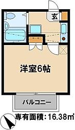 ジュネパレス松戸第530 2階1Kの間取り
