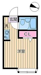 リバーサイド亀有 2階ワンルームの間取り